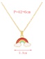 Fashion Color-2 Alloy Drop Oil Rainbow Pendant Necklace