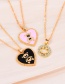 Fashion Black Alloy Drip Oil Love Bear Pendant Necklace