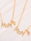 Fashion Gold Brass Inlaid Zircon Alphabet Boys Necklace