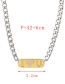 Fashion Silver-2 Bronze Zircon Alphabet Square Necklace
