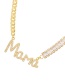 Fashion Gold Bronze Zircon Alphabet Necklace