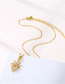 Fashion Gold Stainless Steel Zirconium Leaf Necklace