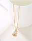 Fashion Gold Zirconium Fir Geometric Necklace In Titanium And Steel
