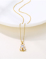 Fashion Gold Zirconium Fir Geometric Necklace In Titanium And Steel