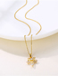 Fashion Gold Titanium Diamond Leaf Necklace