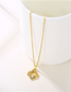 Fashion Gold Titanium Steel Inlaid Zirconium Clover Necklace