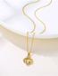 Fashion Gold Titanium Steel Inlaid Zirconium Clover Necklace