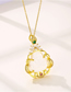 Fashion Gold Titanium Steel Inlaid Zirconium Imitation White Jade Buddha Necklace