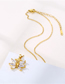 Fashion Gold Titanium Steel Zirconium Butterfly Necklace