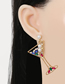Fashion Green Alloy Diamond Geometric Champagne Glass Stud Earrings