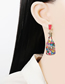 Fashion Color Alloy Diamond Pearl Wine Bottle Stud Earrings