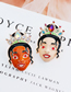 Fashion Yellow Face Alloy Diamond And Oiled Cartoon Yellow Face Earrings