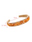 Fashion Orange Fabric Diamond Irregular Natural Stone Headband