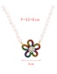 Fashion Purple Alloy Diamond Flower Pearl Necklace