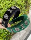 Fashion Dark Green Velvet Alloy Diamond Bow Headband
