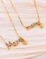 Fashion Color Bronze Zirconium Letter Heart Pendant Necklace