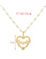 Fashion Gold-2 Bronze Zirconium Pearl Letter Heart Pendant Necklace