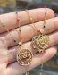Fashion Color-2 Bronze Zirconium Heart Letter Drip Oil Pendant Necklace