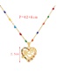 Fashion Color Bronze Zirconium Heart Letter Drip Oil Pendant Necklace