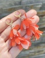 Fashion Red Gauze Flower Tassel Earrings