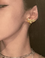 Fashion Gold Bronze Zirconium Butterfly Stud Earrings