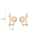 Fashion Gold Copper Diamond Pearl Stud Earrings