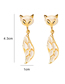 Fashion Gold Copper Diamond Cat Eye Fox Stud Earrings