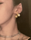 Fashion Gold Copper Diamond Pearl Geometric Stud Earrings