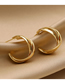 Fashion Gold Copper Gold Plated Geometric Stud Earrings