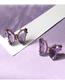 Fashion White Copper Diamond Crystal Butterfly Stud Earrings