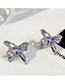 Fashion Silver Metal Diamond Irregular Stud Earrings