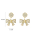 Fashion Silver Copper Diamond Bow Stud Earrings