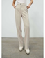 Fashion Off White Straight-leg Micro-pleated Trousers