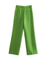 Fashion Green Straight-leg Micro-pleated Trousers