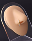 Fashion Gold 12# Stainless Steel Zirconium Geometric Pierced Stud Earrings