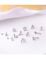 Fashion Gold 12# Stainless Steel Zirconium Geometric Pierced Stud Earrings