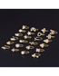 Fashion Gold 7# Stainless Steel Zirconium Geometric Pierced Stud Earrings