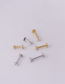 Fashion Gold 10mm Stainless Steel Zirconium Geometric Pierced Stud Earrings