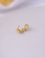Fashion Gold 3# Brass-inlaid Zirconium Pierced Geometric Ear Buckles