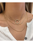 Fashion Gold Alloy Ring Layered Necklace