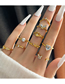 Fashion Gold Alloy Diamond Butterfly Heart Geometric Ring Set