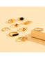 Fashion Gold Alloy Drip Diamond Geometric Ring Set