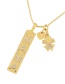 Fashion Gold-2 Bronze Inlaid Zirconium Letter Square Card Boy's Heart Pendant Necklace