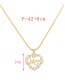 Fashion Gold-2 Bronze Zirconium Pentagram Alphabet Pendant Necklace