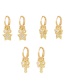 Fashion Gold-3 Bronze Zirconium Butterfly Earrings
