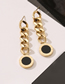 Fashion Gold Titanium Steel Geometric Chunky Chain Drop Earrings