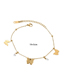 Fashion Gold Titanium Steel Gold Plated Butterfly Anklet