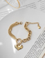 Fashion Gold Titanium Steel Geometric Heart Chain Bracelet
