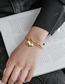 Fashion Gold Titanium Steel Geometric Heart Chain Bracelet