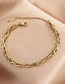 Fashion Gold Titanium Steel Gold Plated Geometric Chain Bracelet